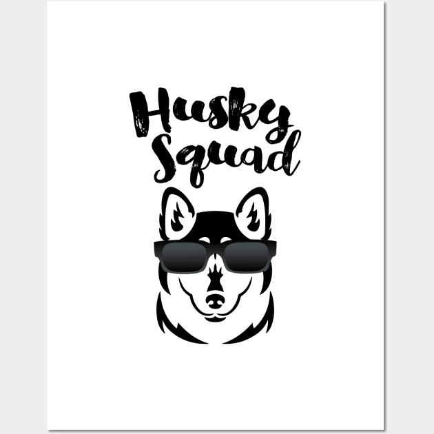 Husky Squad Cool Siberian Husky Dog Wall Art by ScottsRed